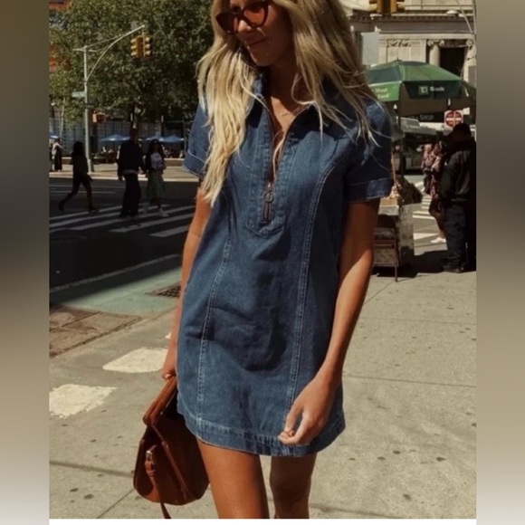 Reformation Blue Denim Zip-Up Dress - Picture 4 of 4